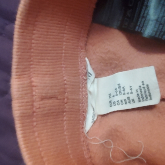 H&M-Used-Kids Peach Joggerswith Silver Rainbow Print. - Picture 2 of 4